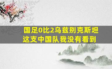 国足0比2乌兹别克斯坦 这支中国队我没有看到